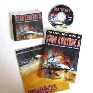 1998 STAR CONTROL 3 MACSOFT GAME WITH CD MANUAL & POSTER APPLE MAC